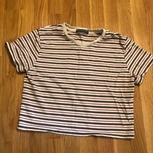 Striped Cropped Tee